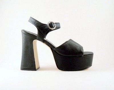 vintage 90s platform sandals in black for women size 7 - club kid tall heel-f54266.jpg